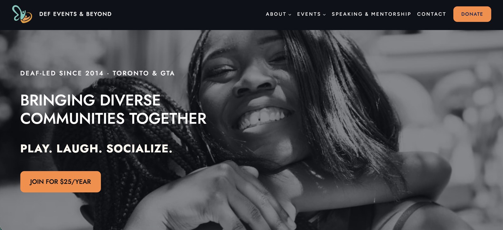 DEF Events & Beyond website on desktop